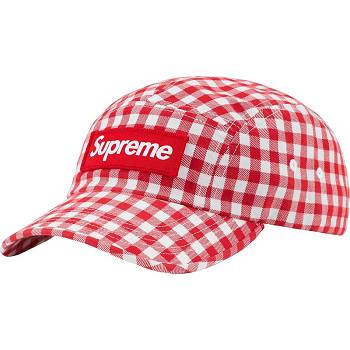 Supreme Gingham Camp Cap καπελα κοκκινα | GR477VD
